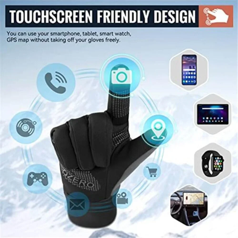 Mens Winter Gloves Touchscreen Thermal Running Hiking Cycling Windproof Water